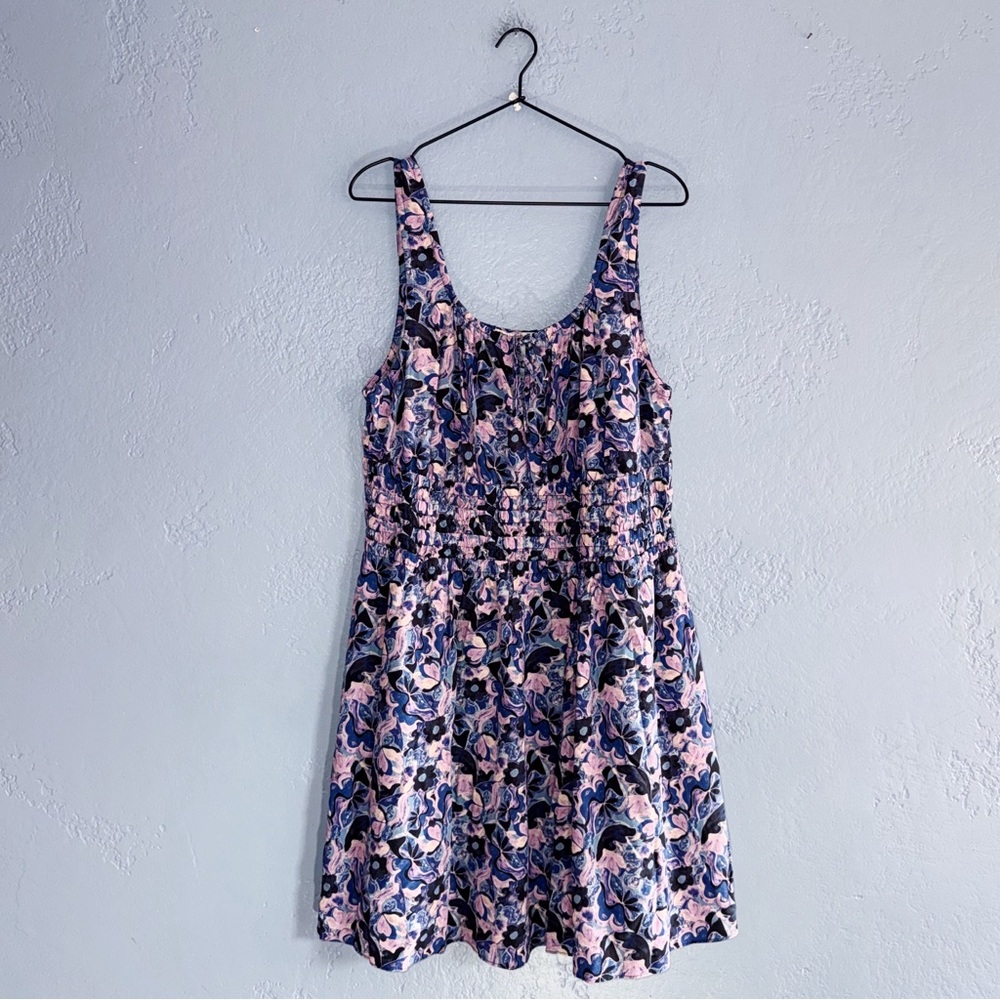 Marine Layer Nicole Midi Dress Violet Watercolor Size XLG